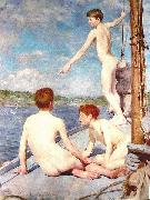 Henry Scott Tuke The bathers oil painting on canvas